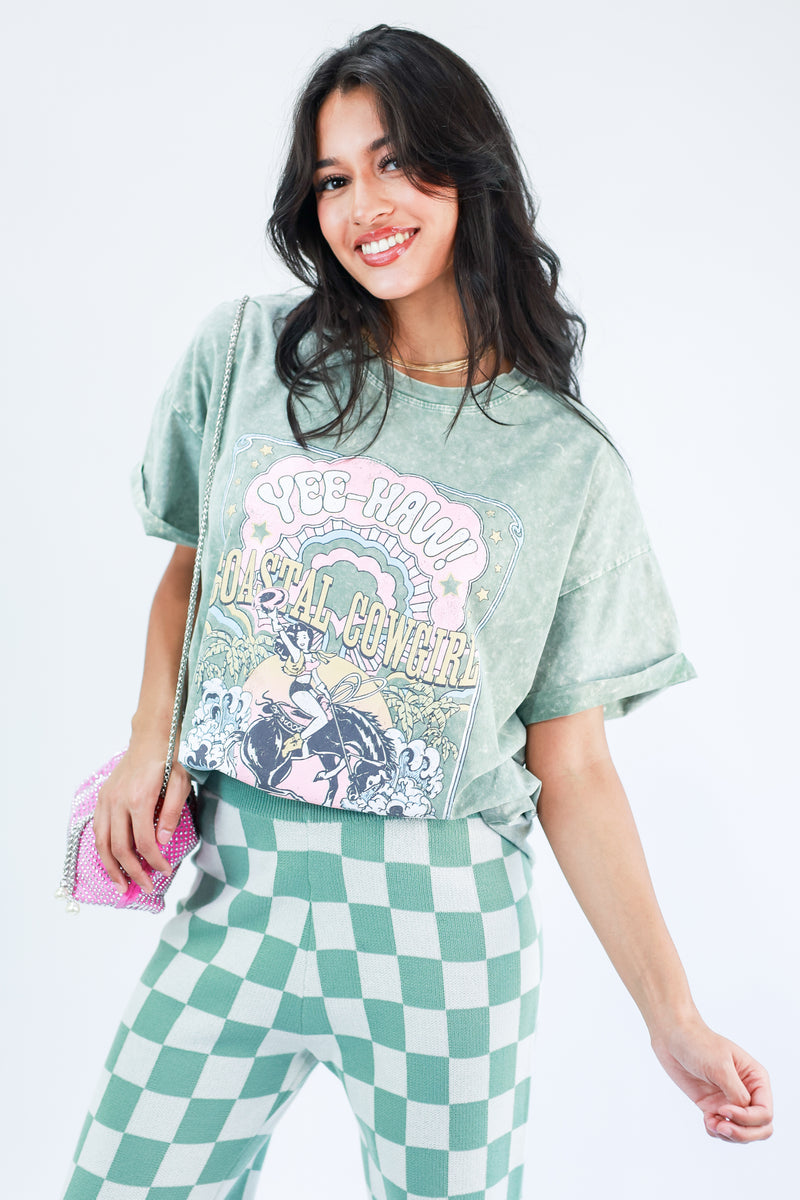 Coastal Cowgirl Tee In Green