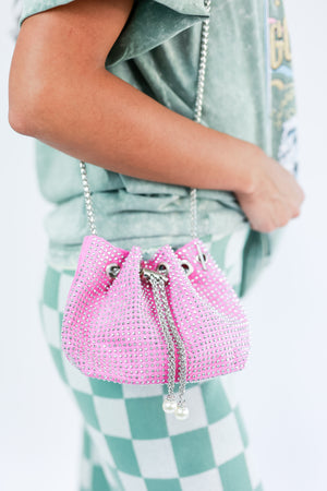 Touch Of Glam Rhinestone Bag In Pink