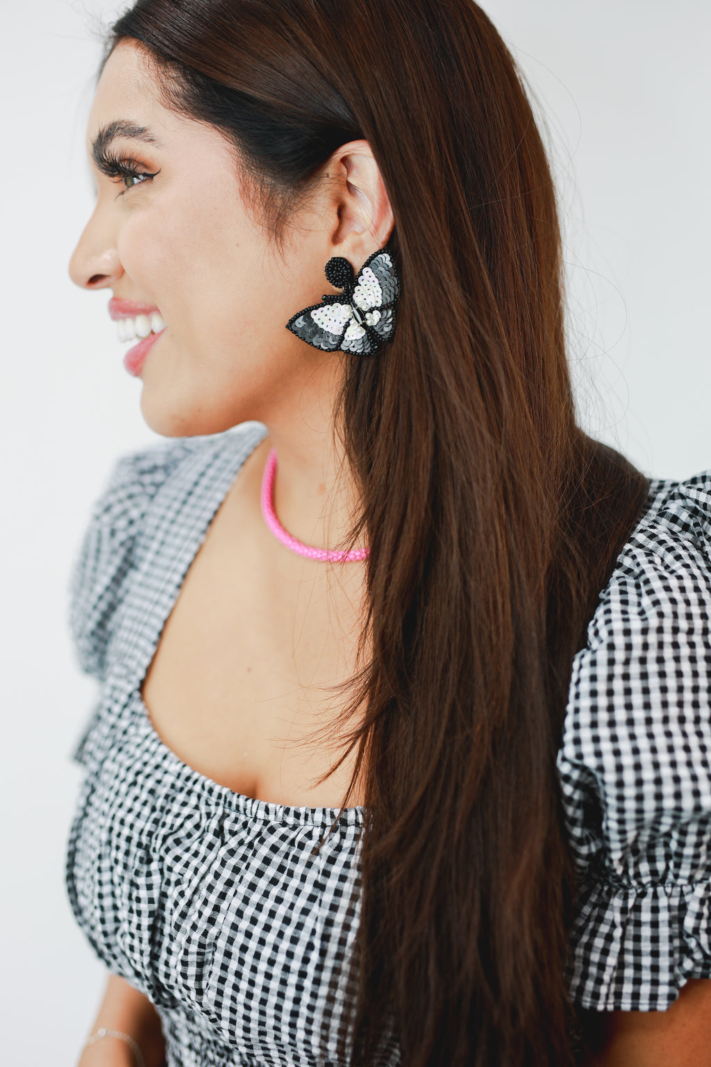 Cutie Butterfly Earrings In Black