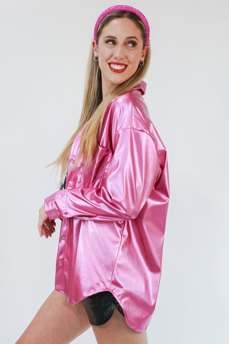 Concert Cutie Metallic Jacket In Pink