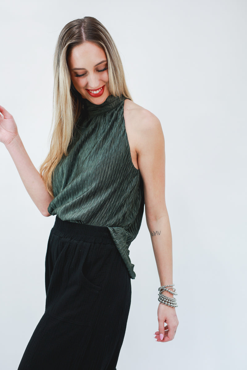 Boho Bliss Halter In Olive