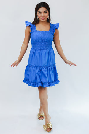 Diva Blue Smocked Dress