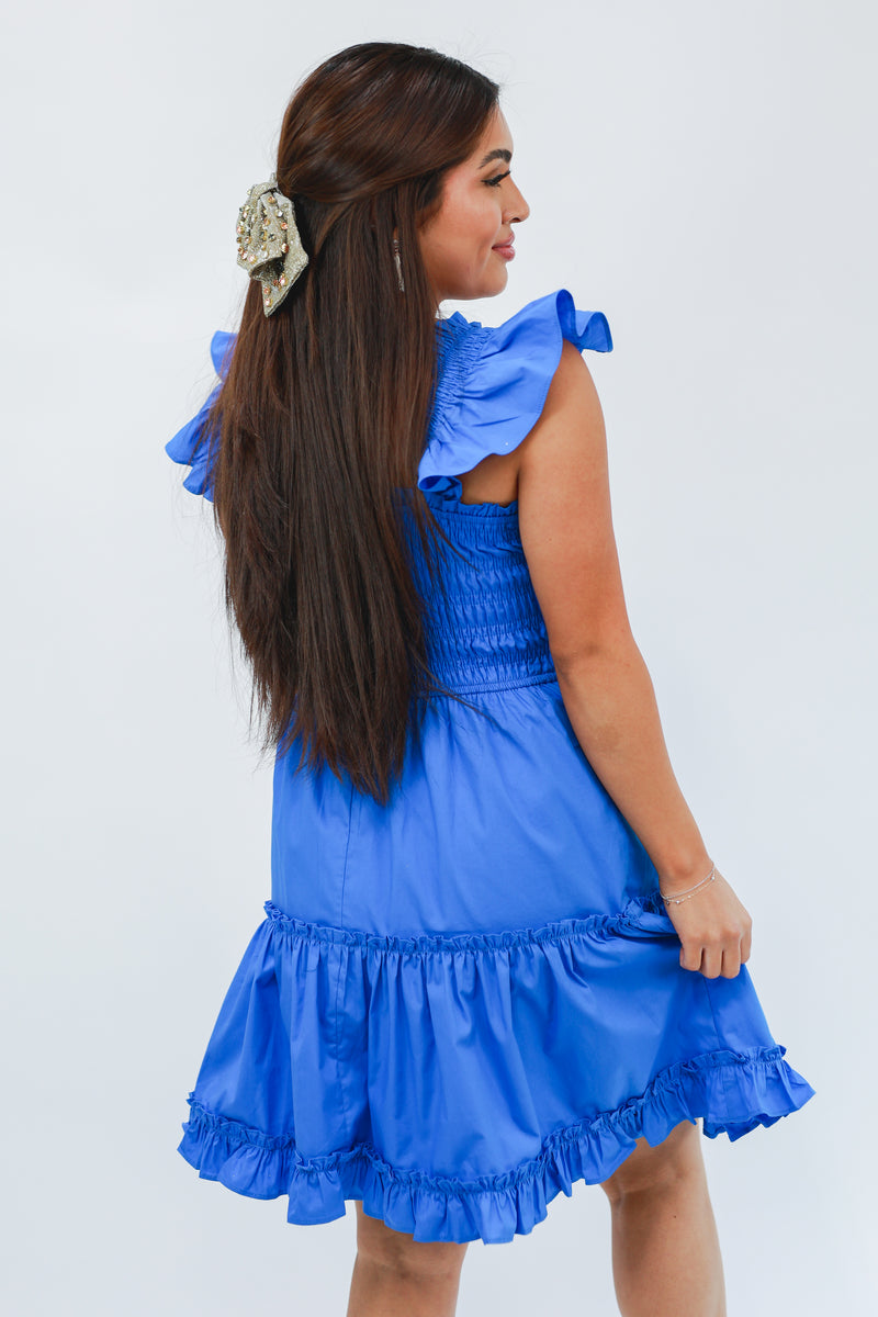 Diva Blue Smocked Dress