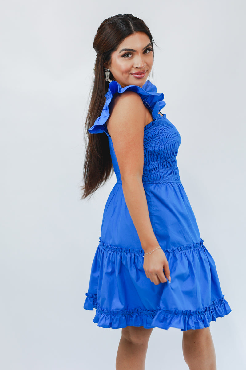 Diva Blue Smocked Dress