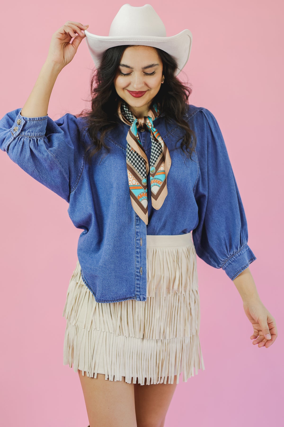 The Rodeo Diva Shift Top - Denim