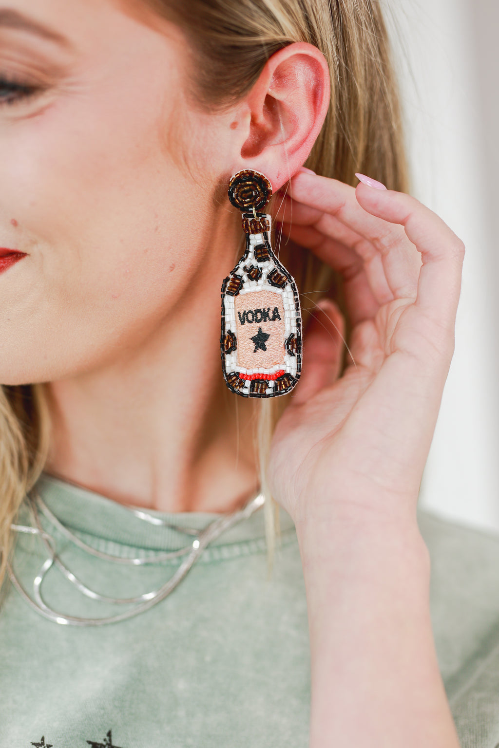 Weekend Vibes Vodka Print Earrings