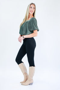 Desert Sage Pleated Top