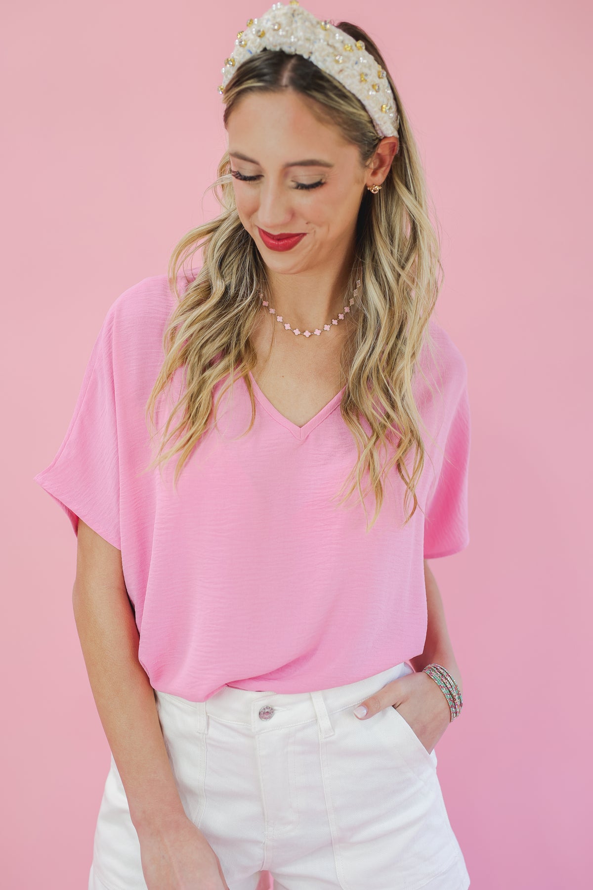 Living In Style Shift Top In Pink