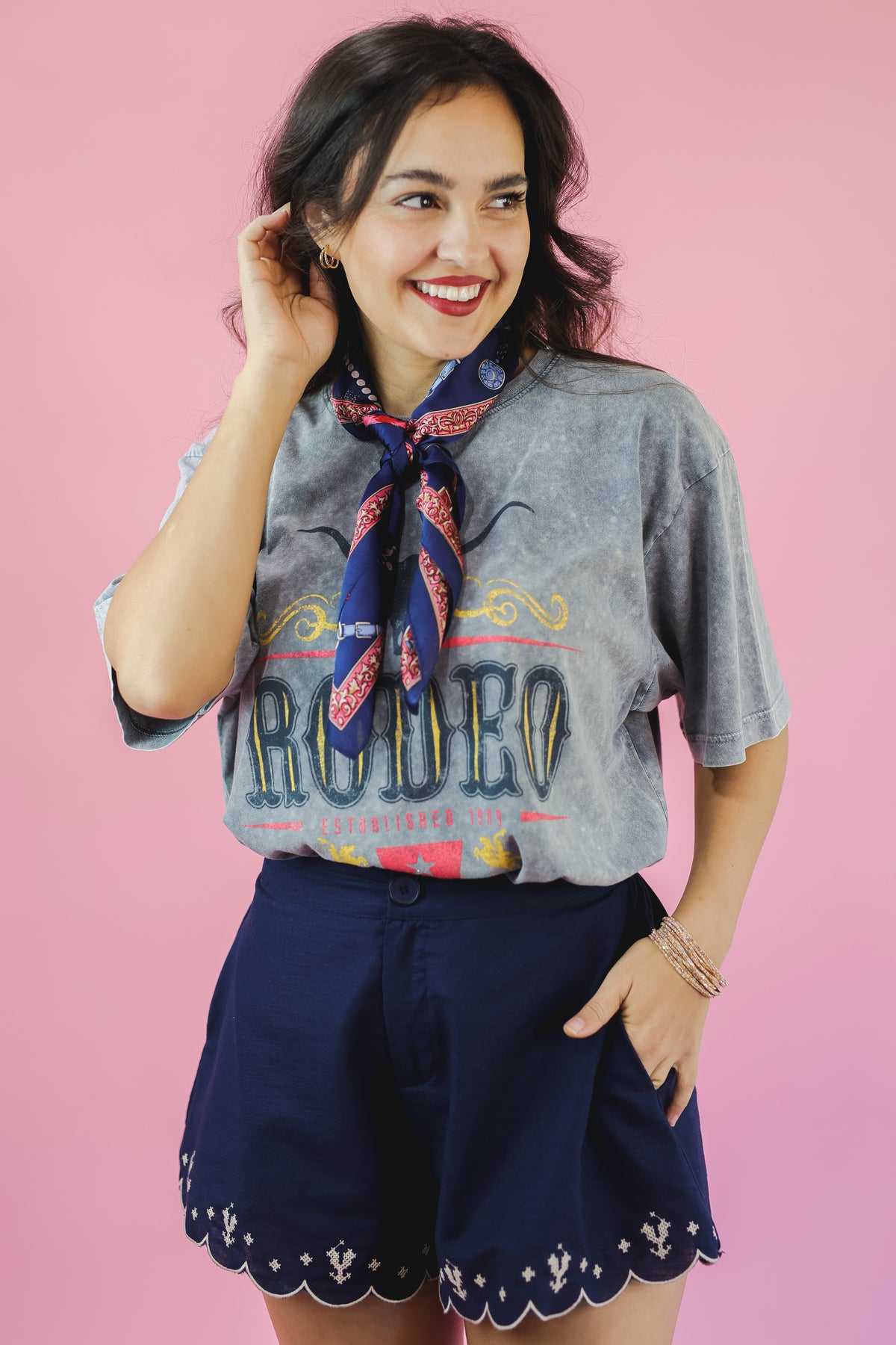 Rodeo Western Vintage Tee in Denim