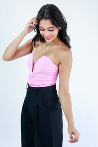 Haute Girl Strapless Bodysuit In Pink