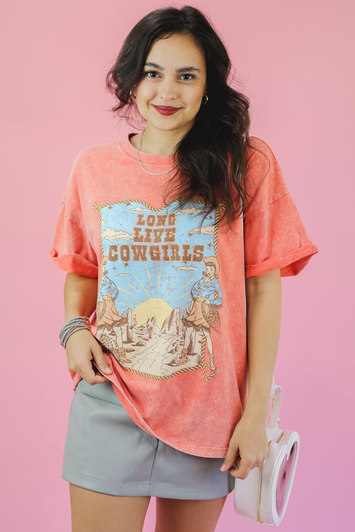 Long Live Cowgirls Tee - Orange