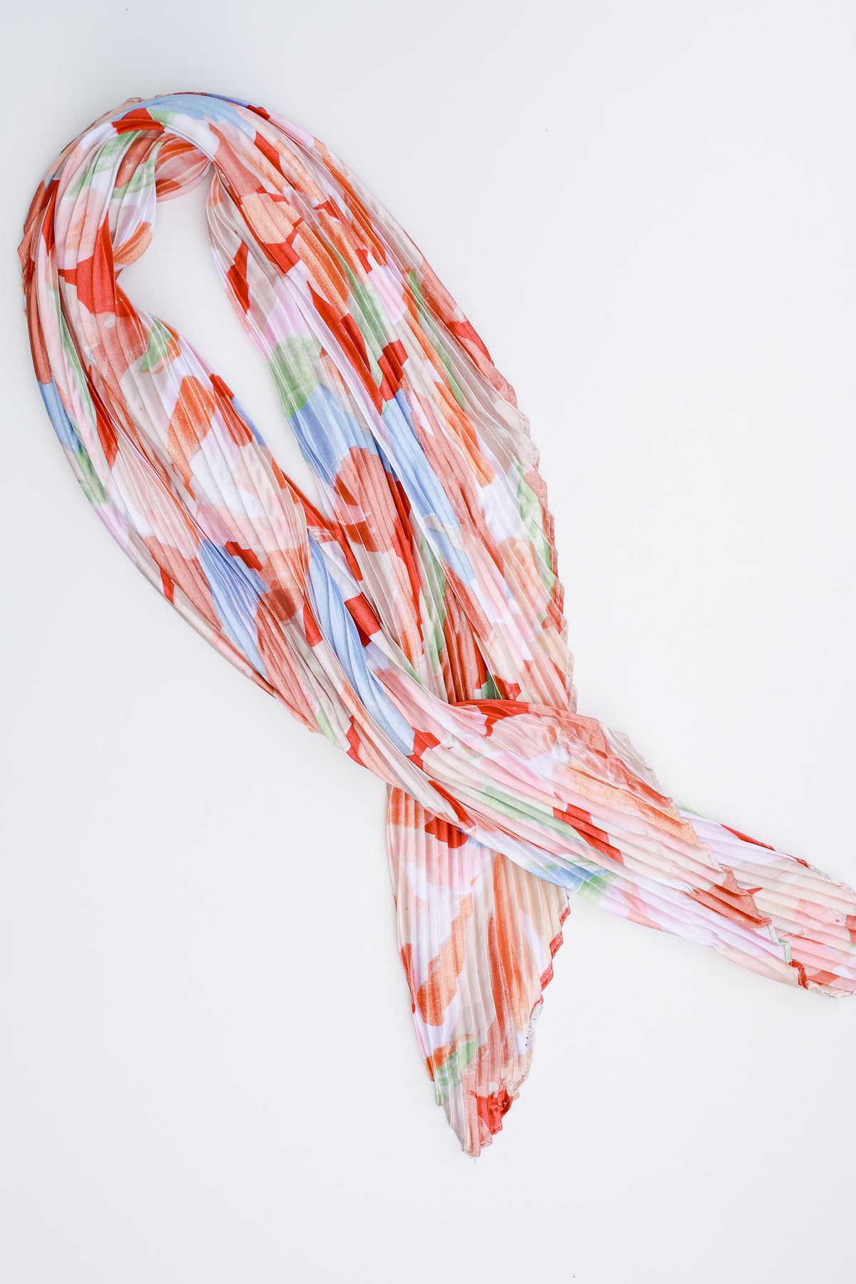 Summer Bloom Pleated Scarf In Mango