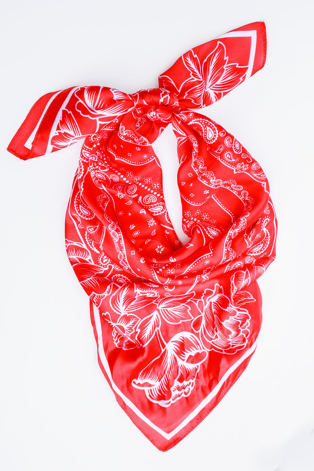 Jetting Around Satin Scarf In Red