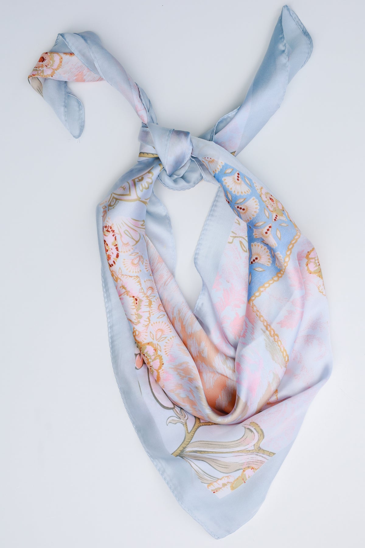 Floral Moment Scarf In Light Blue