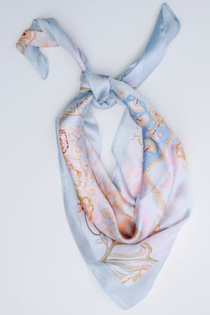 Floral Moment Scarf In Light Blue