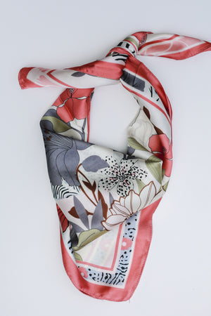 Tropical Vacay Satin Scarf In Mauve