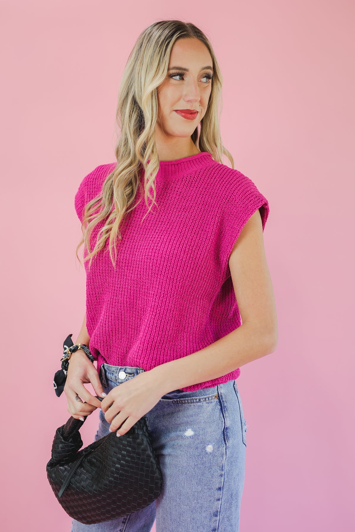 Serenity Pink Knit Tank - Hot Pink