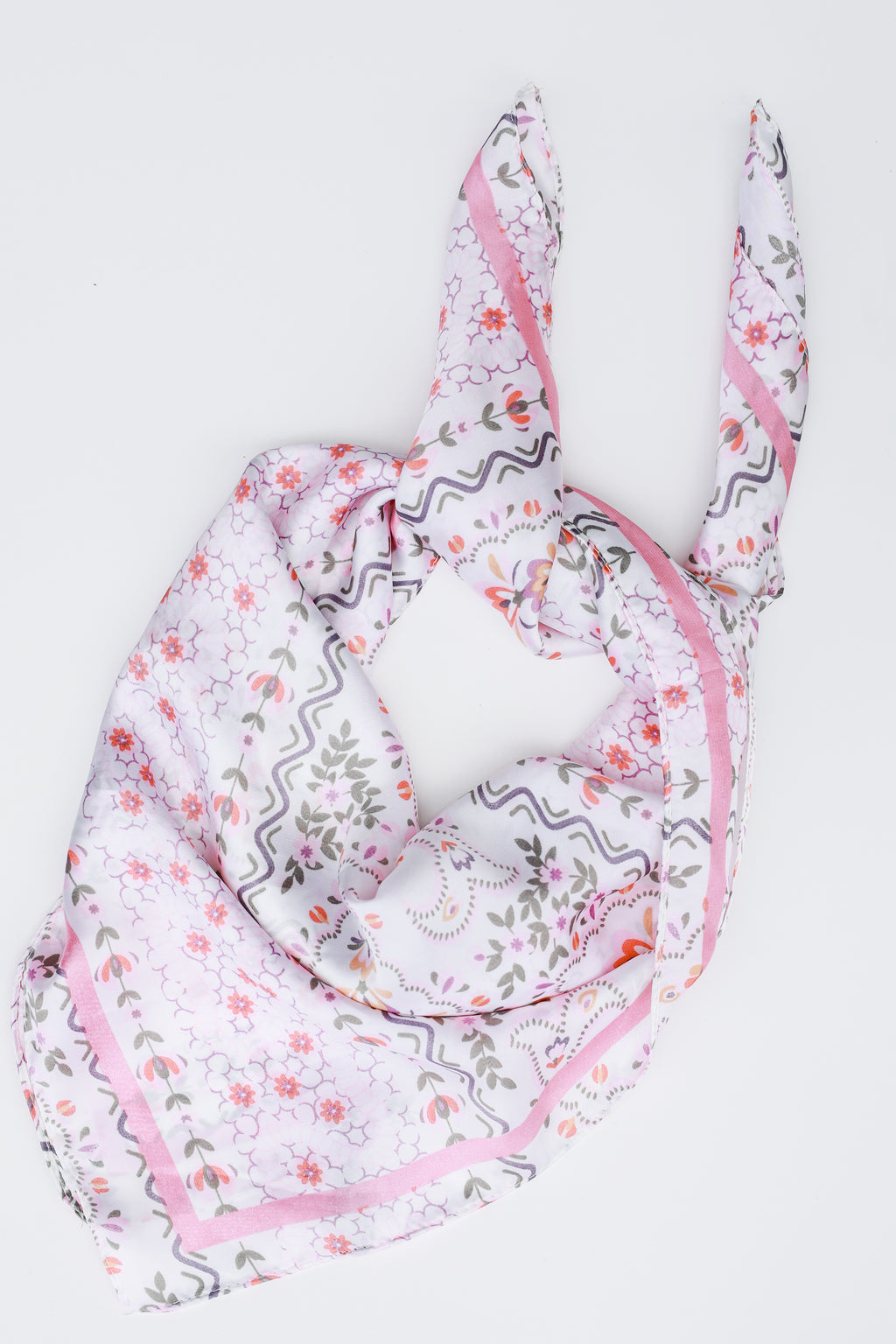 Gardenia Party Satin Scarf In Light Pink