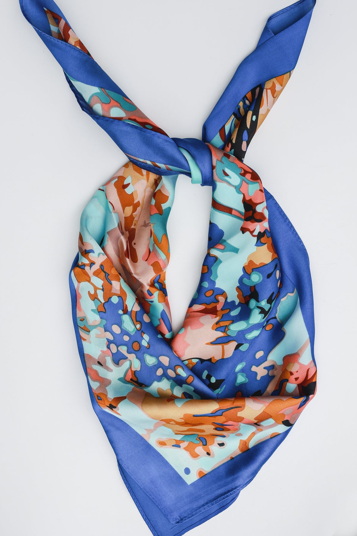 Island Hopping Satin Scarf In Royal