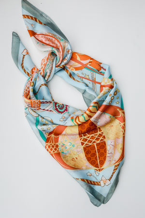 Hot Air Balloon Scarf In Light Blue