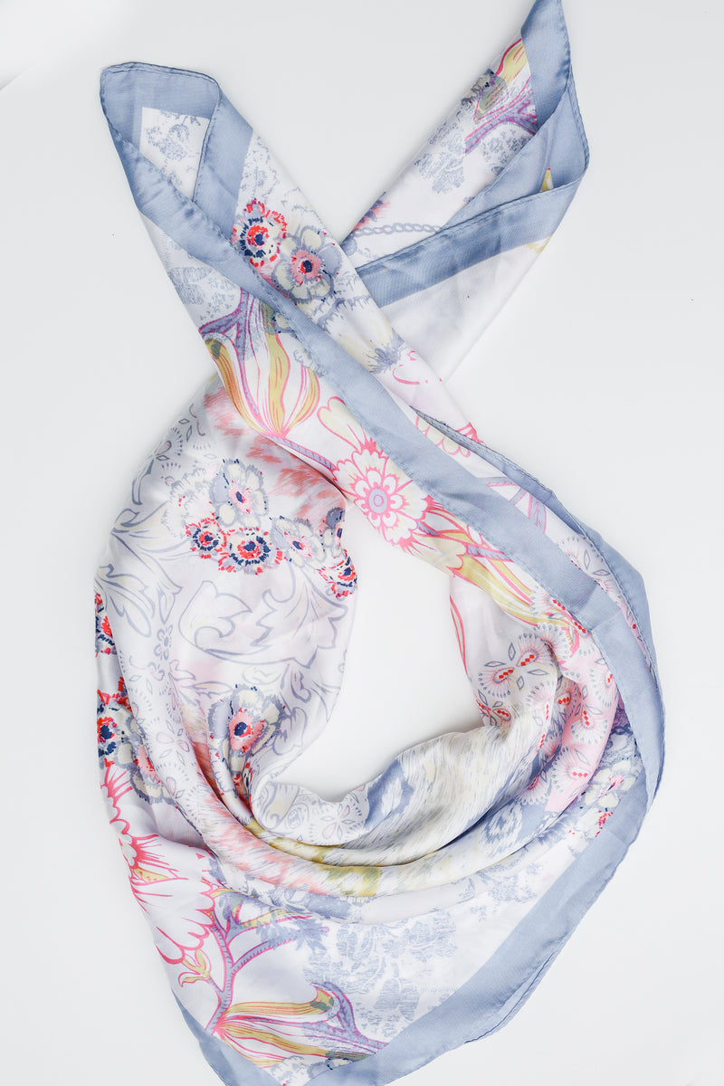 Floral Moment Scarf In Sky Blue