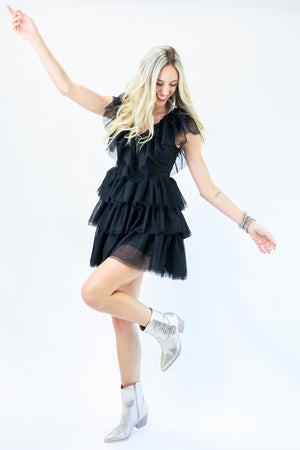 Festival Season Tulle Dress In Black