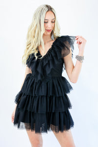 Festival Season Tulle Dress In Black