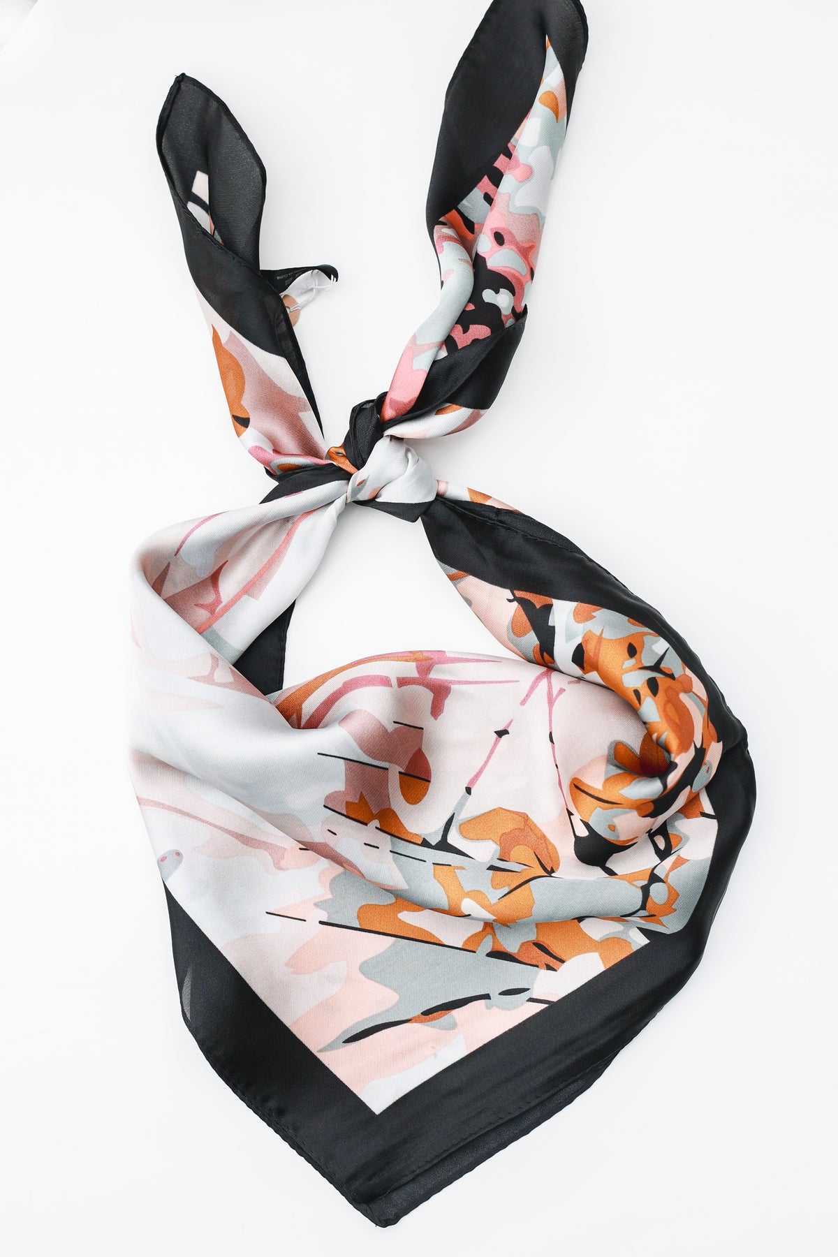 Island Hopping Satin Scarf In Black