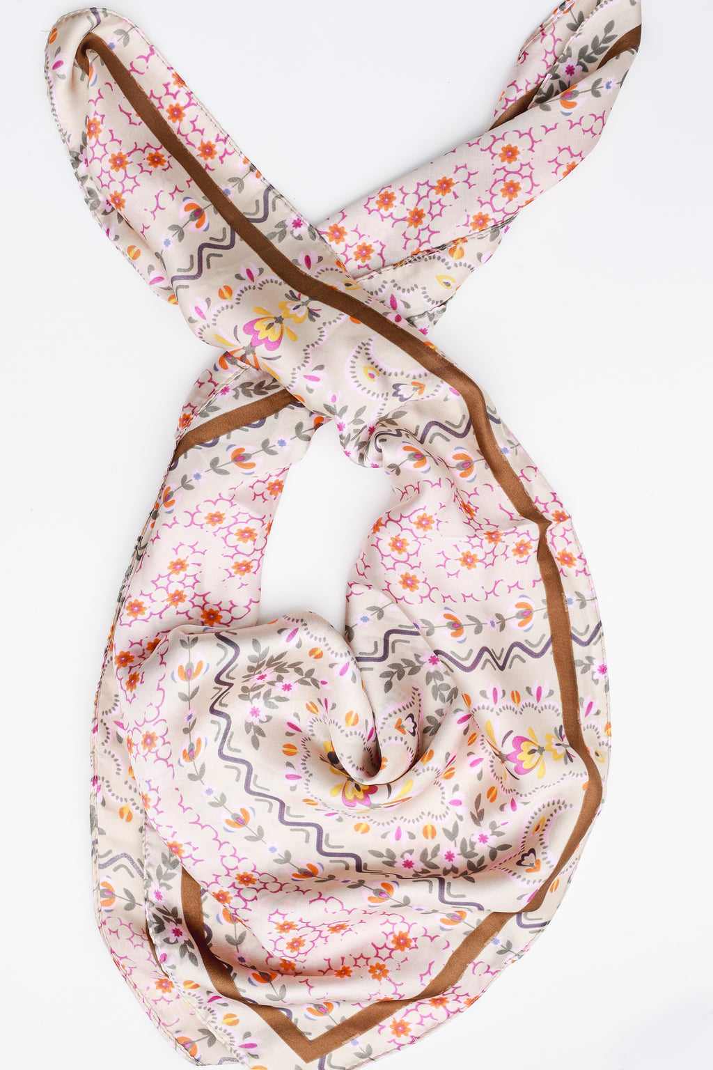 Gardenia Party Satin Scarf In Natural