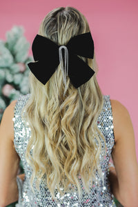 Chic Velvet Bow In Black