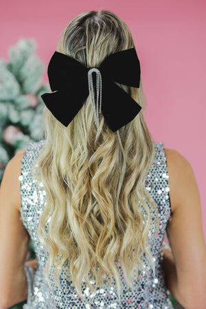 Chic Velvet Bow In Black