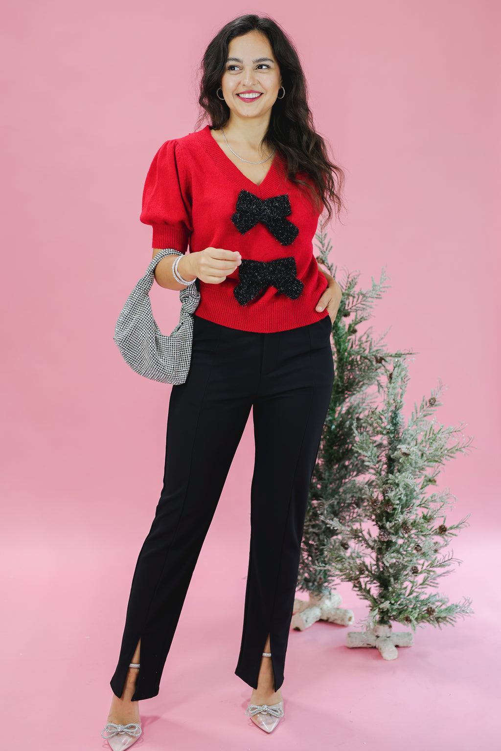 Classically Red Bow Sweater