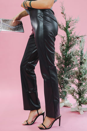 The Arianna Faux Leather Pants In Black