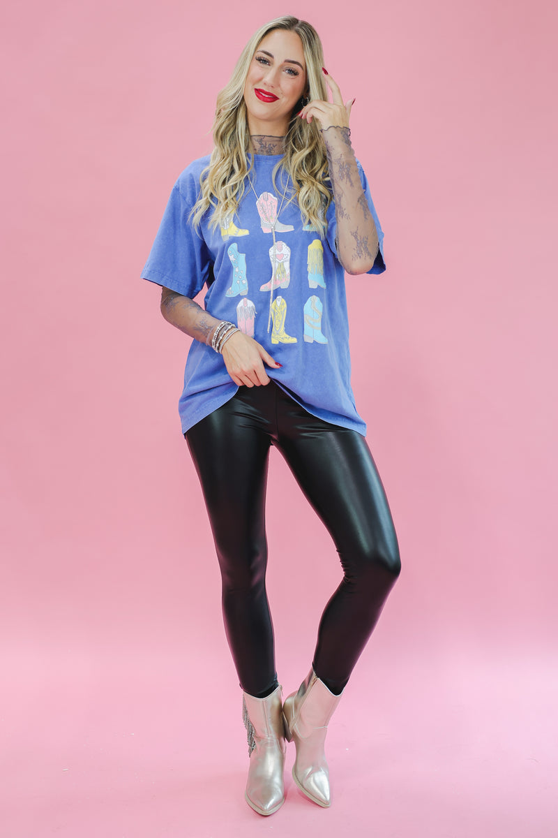 Boot Bingo Concert Tee In Blue