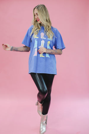 Boot Bingo Concert Tee In Blue