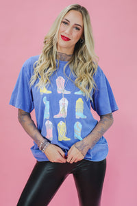 Boot Bingo Concert Tee In Blue