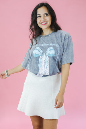 Cowboy Ribbon Tee In Denim