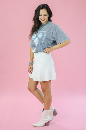 Cowboy Ribbon Tee In Denim