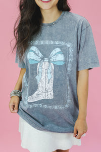 Cowboy Ribbon Tee In Denim