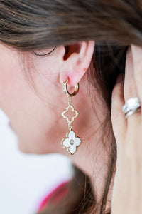 Can't Resist Floral Drop Earrings In Ivory