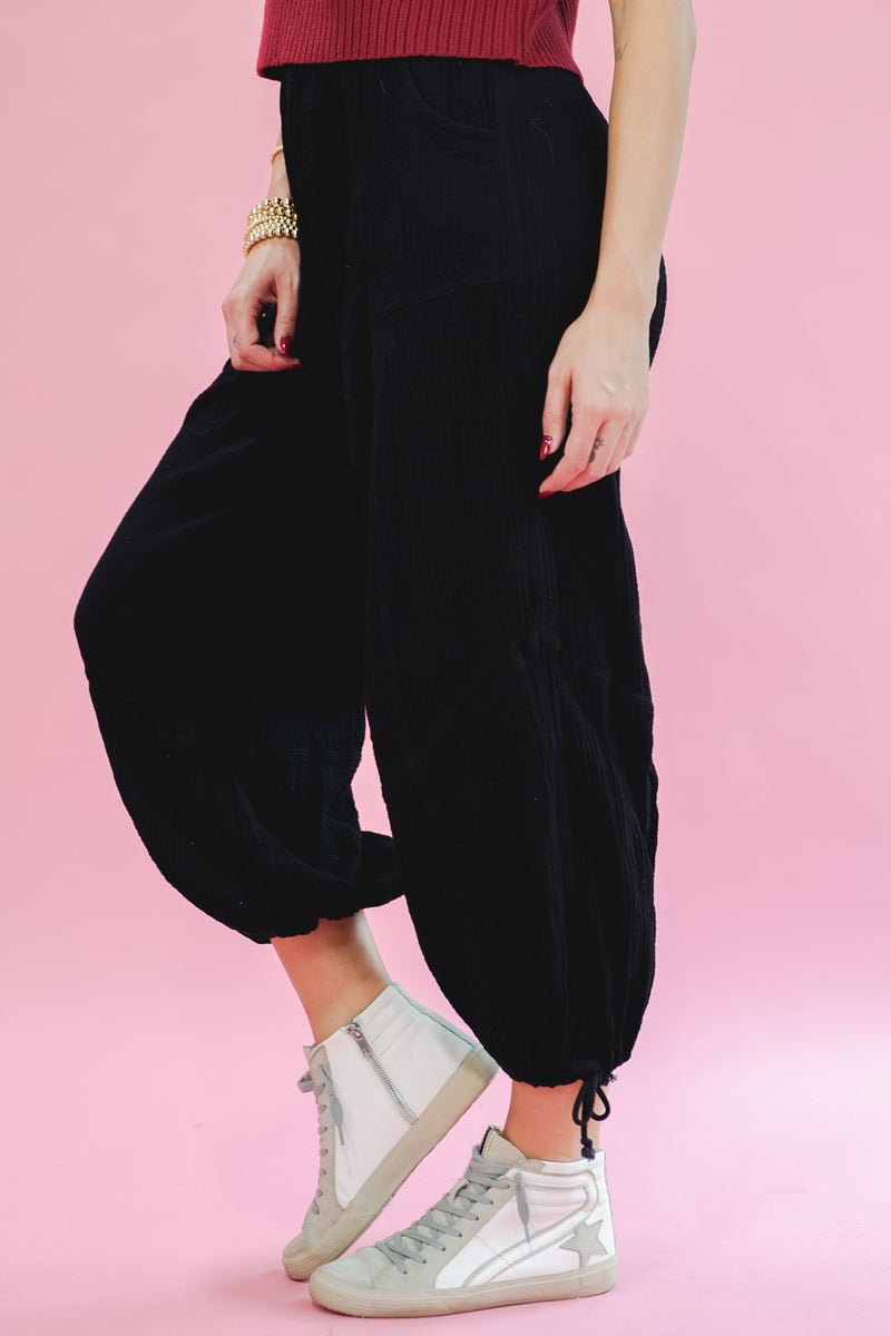 Park Stroll Gauze Jogger Pant In Black