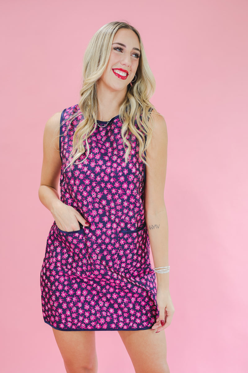 Epically Floral Dress In Navy