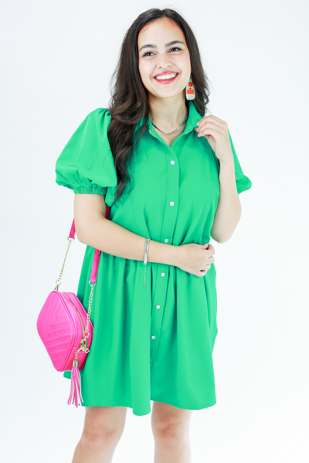 Summer Stroll Shift Dress In Green