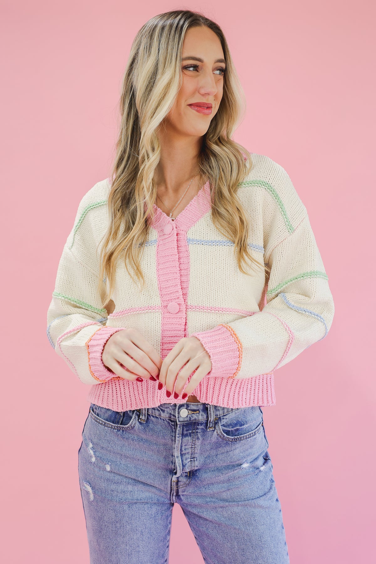 Strawberry Dreams Cardigan - Cream