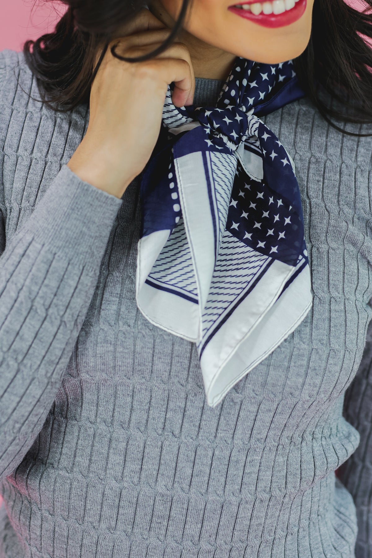 Victory Bells Hair Scarf In Navy