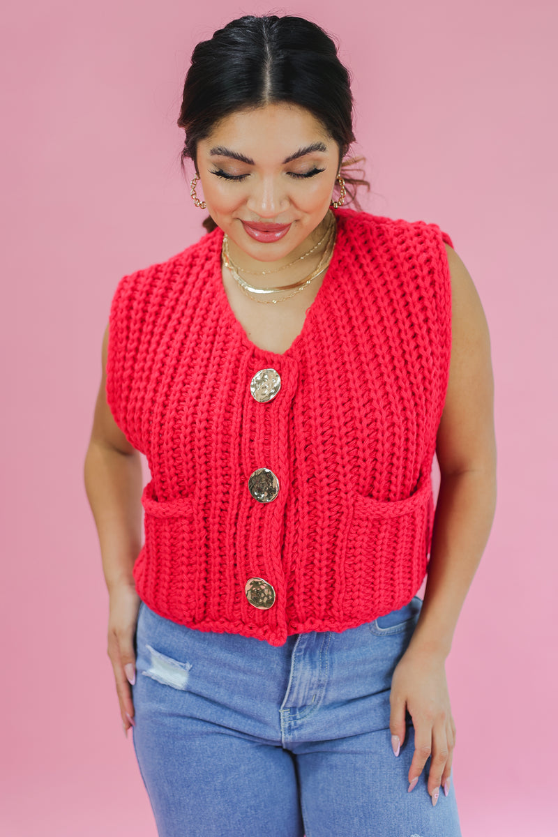 Rare Beauty Sweater Vest In Red