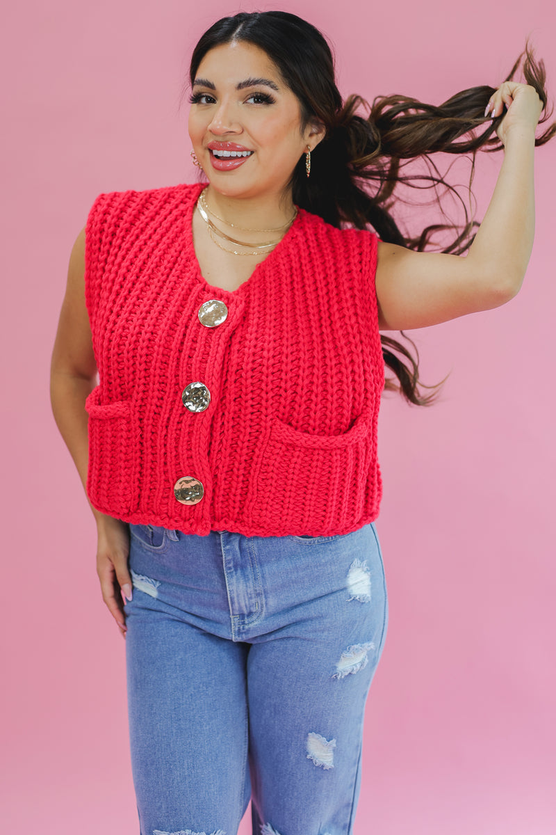 Rare Beauty Sweater Vest In Red