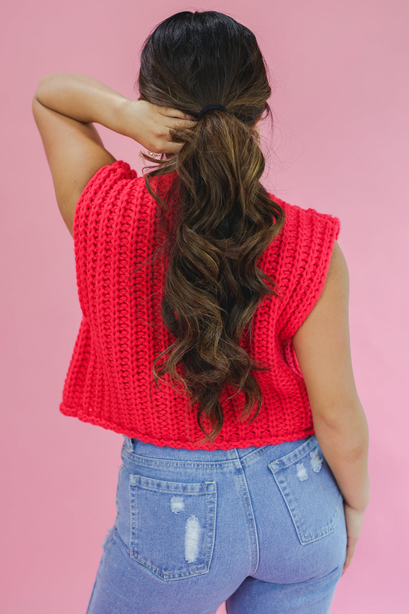 Rare Beauty Sweater Vest In Red