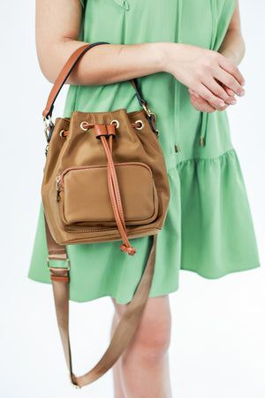 Daytime Beauty Bucket Bag In Tan