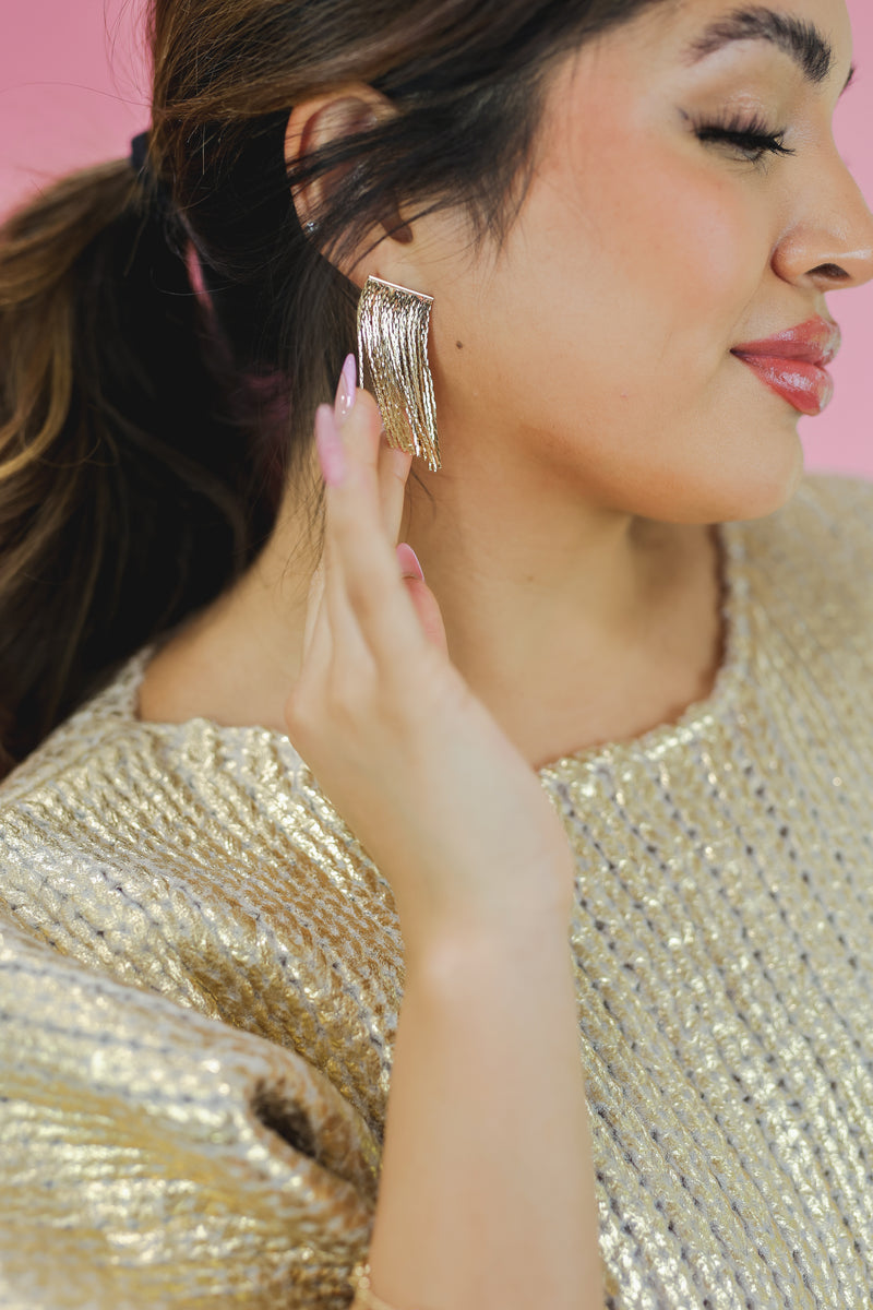 Rodeo Gold Fringe Earrings